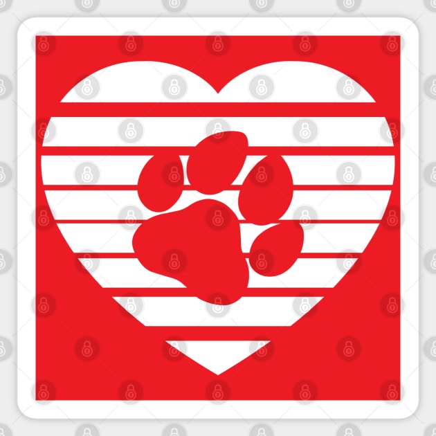 Dog Paw Heart Valentine - White Sticker by skauff